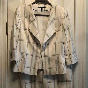 Cream plaid suit!